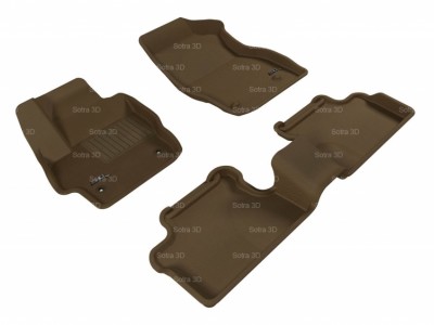 Коврики салона 3D VIP Sotrа для Mazda 3 2008-2013, 2 ряда 3 части, чёрный цвет