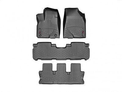 Коврики в салон 3D Weathertech (USA) для Toyota Highlander, со сплошным сидением во 2 ряду, 2013-2019