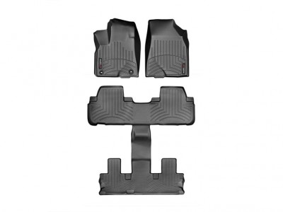 Коврики в салон 3D Weathertech (USA) для Toyota Highlander, с раздельными сидениями во 2 ряду, 2013-2019