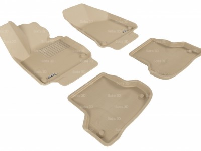 Коврики салона 3D LUX Sotra для Audi A3 II 2003-2013, 2 ряда 5 частей, чёрный цвет.