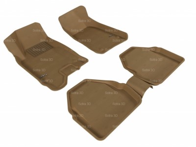 Коврики салона 3D LUX Sotra для Audi A6 1997-2004 (C5), 2 ряда 5 частей, чёрный цвет