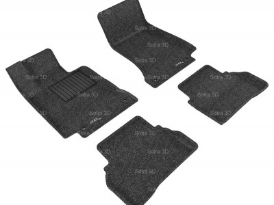 Коврики салона 3D LUX Sotra для MB W205 C-Class 2014-н.в., 2 ряда 5 частей, чёрный цвет