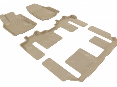 Коврики салона 3D LUX Sotra для Mazda CX-9 (TB) 2007-н.в., 3 ряда 4 части, чёрный цвет