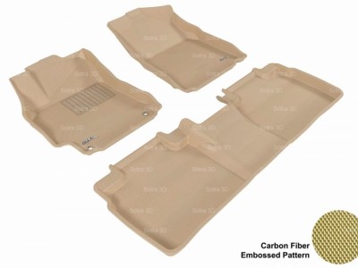 Коврики салона 3D VIP Sotra для Toyota Camry NEW 2011-н.в., 2 ряда 3 части, чёрный, серый и бежевый цвет