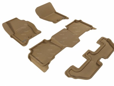 Коврики салона 3D LUX Sotra для Land Rover Discovery 3 2005-2009, 3 ряда 4 части, чёрный цвет