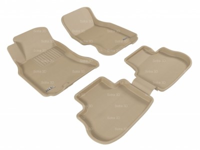 Коврики салона 3D LUX Sotra для Infiniti FX35 2002-2008, 2 ряда 5 частей, чёрный и серый цвет