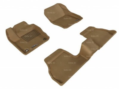 Коврики салона 3D LUX Sotra для Ford Focus III 2010-н.в., 2 ряда 3 части, чёрный цвет