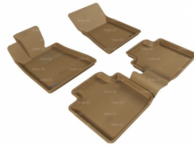 Коврики салона 3D LUX Sotra для Lexus GS (S19) 2005-2012, 2 ряда 5 частей, чёрный и бежевый цвет