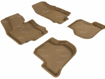 Коврики салона 3D VIP Sotra для VW Golf V/VI 2003-2012, 2 ряда 5 частей, чёрный цвет