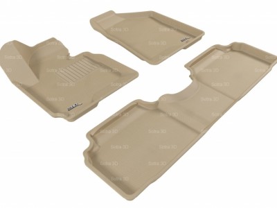 Коврики салона 3D LUX Sotra для Hyundai ix35 2010-2015/ Kia Sportage SL 2010-2016, 2 ряда 3 части, чёрный цвет