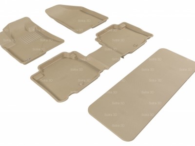 Коврики салона 3D LUX Sotra для Hyundai ix55 Veracruz 2008-н.в., 3 ряда 4 части, чёрный цвет