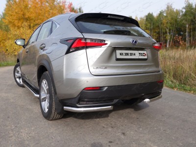 Защита задняя (уголки) 60,3 мм для Lexus NX, 2014-2021, (ТСС)