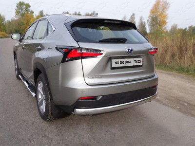 Защита задняя (овальная) 75х42 мм для Lexus NX, 2014-2021 (ТСС) (LEXNX20014-15)