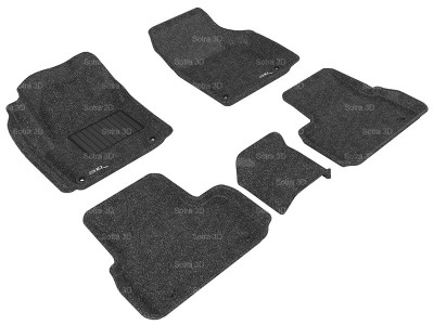 Коврики салона 3D LUX Sotra для Land Rover Discovery Sport 2015-н.в., 2 ряда 5 частей, чёрный цвет