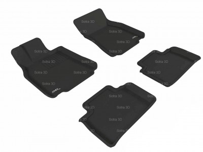 Коврики салона 3D VIP Sotra для Lexus LS460 (USF40) RWD 2012-2017, 2 ряда 5 частей, чёрный цвет