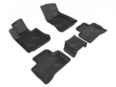 Коврики салона 3D LUX Sotra для MB X205/X253 GLC-Class 2015-н.в., 2 ряда 5 частей, чёрный цвет