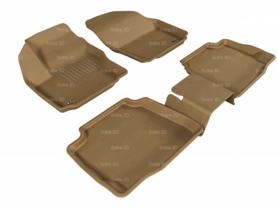 Коврики салона 3D LUX Sotra для Ford Mondeo 2007-2015, 2 ряда 5 частей, чёрный цвет