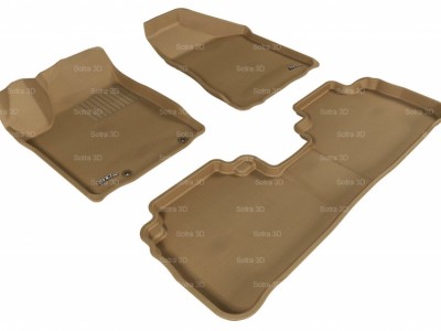 Коврики салона 3D LUX Sotra для Nissan Murano 2002-2008, 2 ряда 3 части, чёрный цвет