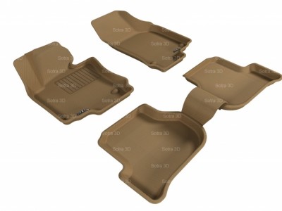 Коврики салона 3D LUX Sotra для Skoda Octavia II 2004-2013, (A5) 2 ряда 5 частей, чёрный цвет