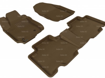 Коврики салона 3D LUX Sotra для Toyota RAV 4 III RWB (для USA) 2005-2012, 2 ряда 3 части, чёрный цвет