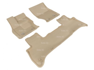 Коврики салона 3D LUX Sotra для Land Rover Range Rover Sport II (LW) 2013-н.в., 2 ряда 3 части, чёрный и бежевый цвет