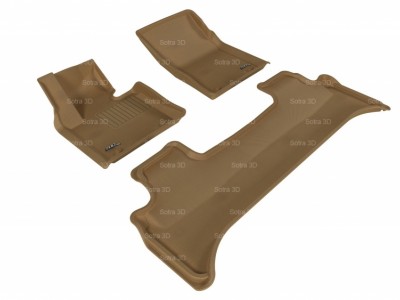 Коврики салона 3D LUX Sotra для Land Rover Range Rover Voque SE (LM) 2002-2013, 2 ряда 3 части, чёрный цвет