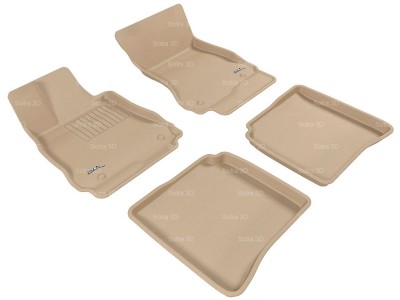 Коврики салона 3D LUX Sotra для MB W221L S-Class 2005-2013, 2 ряда 5 частей, чёрный, серый и бежевый цвет