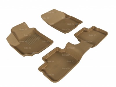 Коврики салона 3D LUX Sotra для Suzuki Swift 2005-2013/ Suzuki SX4 2005-н.в., 2 ряда 5 частей, чёрный и серый цвет