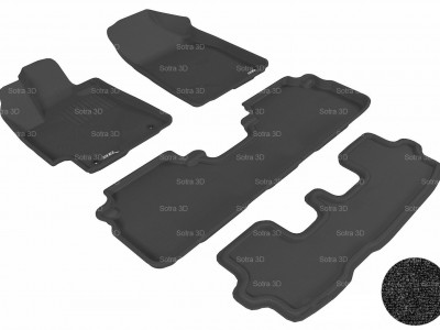 Коврики салона 3D LUX Sotra для Toyota Highlander III 2013-2016, 3 ряда 4 части, чёрный цвет
