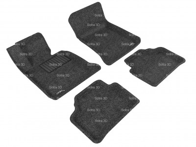 Коврики салона 3D LUX Sotra для BMW X1 E84 2012-2015, (RWD), 2 ряда 5 частей, чёрный цвет