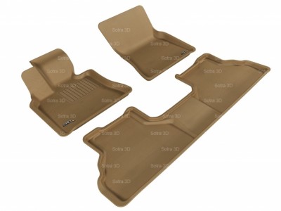 Коврики салона 3D LUX Sotra для BMW X5 E71 2008-2014,2 ряда 3 части, чёрный и бежевый цвет