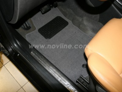 Коврики в салон (Novline) для Alfa Romeo 147 2000-2010, 4 шт. (текстиль, серые, бежевые)