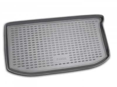 Коврик в багажник Novline для FIAT Panda 2003-н.в., хб. (полиуретан, чёрный)