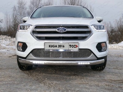 Рамка номера из нержавеющей стали (TCC) для Ford Kuga 2008-н.в., к-т 2 шт.