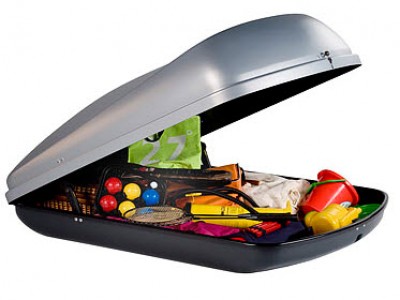 Бокс автомобильный Hapro Roady 350 (135х78х40 см.) (Нидерланды) цвет: низ антрацитовый, крышка серебристо-серая