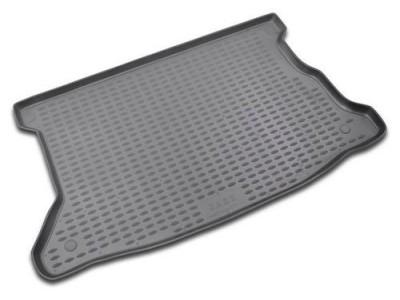 Коврик в багажник Novline для  HONDA Jazz 2002-2008, хб. (полиуретан, чёрный, серый)