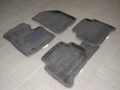 Коврики салона 3D LUX Sotra для VW Touran 2002-2010, 2 ряда 5 частей, серый цвет